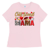 Bubblegum Pink One loved mama valentines day Ladies Tee - HowdyJamesFarm