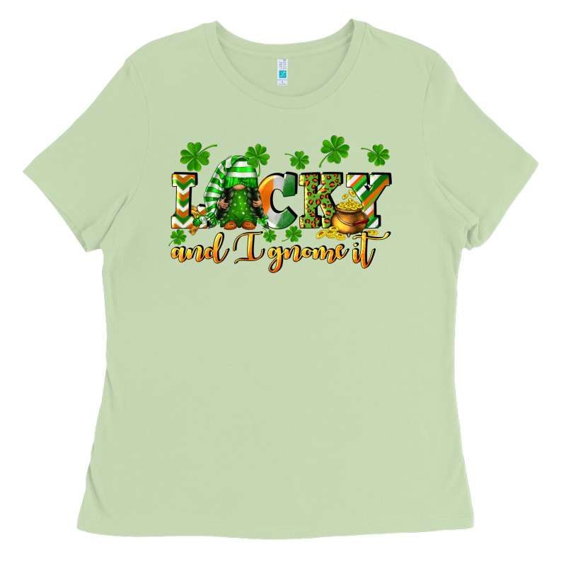 Lucky And I Gnome It St. Patrick's Day Ladies Tee by CowGirlArtShop | Teevron