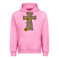 Fuchsia Pink he is risen leopard cross Urban Hoodie - JahusDesignShop
