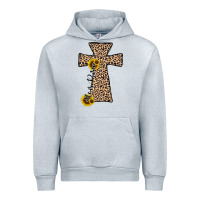 Heather Grey he is risen leopard cross Urban Hoodie - JahusDesignShop