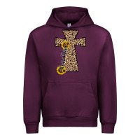 Mauve Wine he is risen leopard cross Urban Hoodie - JahusDesignShop