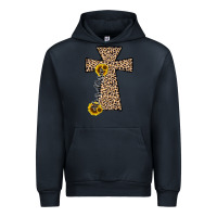 Navy he is risen leopard cross Urban Hoodie - JahusDesignShop