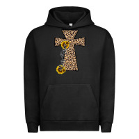 Pigment Black he is risen leopard cross Urban Hoodie - JahusDesignShop