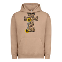 Pigment Burro he is risen leopard cross Urban Hoodie - JahusDesignShop