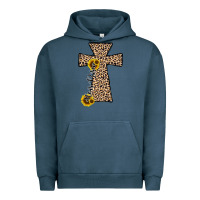 Pigment Midnight Navy he is risen leopard cross Urban Hoodie - JahusDesignShop
