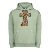 Pigment Oil Green he is risen leopard cross Urban Hoodie - JahusDesignShop