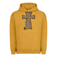 Pigment Peanut Butter he is risen leopard cross Urban Hoodie - JahusDesignShop