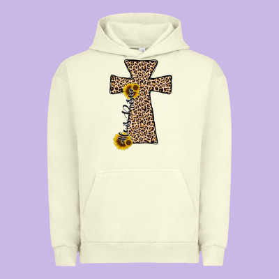 He Is Risen Leopard Cross Urban Hoodie Designed By Jahusdesignshop