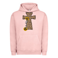 Pigment Salmon he is risen leopard cross Urban Hoodie - JahusDesignShop