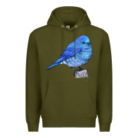 Army Green Mountain Bluebird Premium Hoodie - LillyAllenDesigns