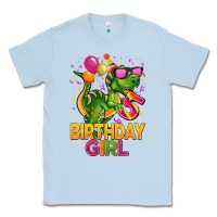 Dusty Blue 5 rd birthday girl t rex pink Classic Tee - CowGirlArtShop