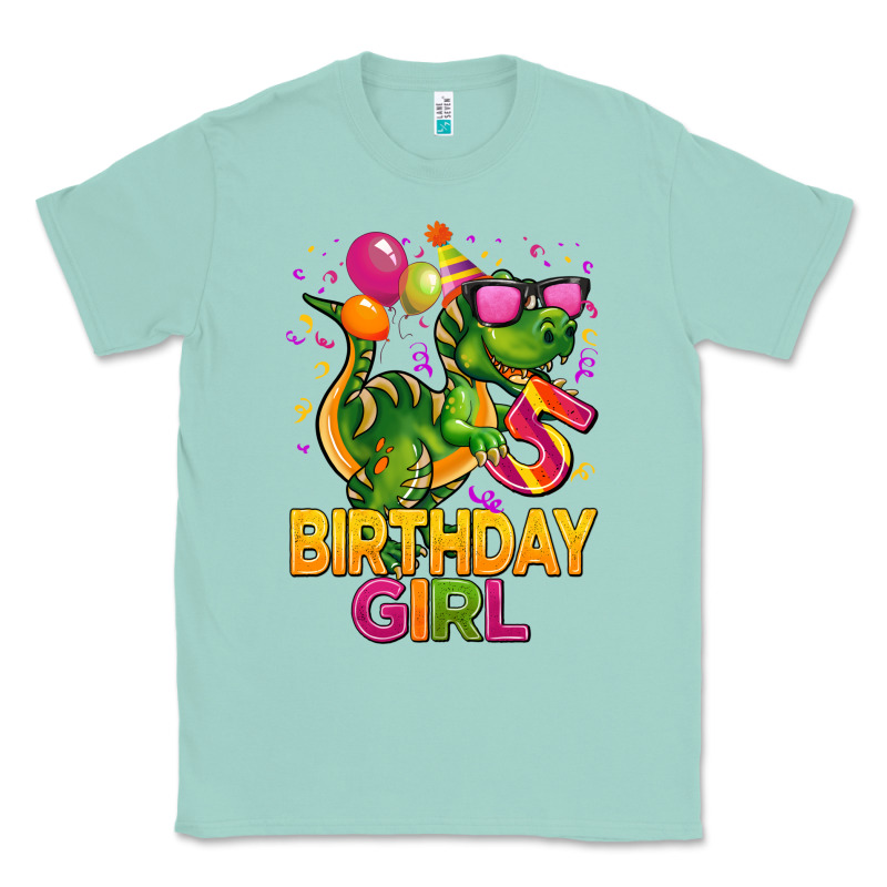 5 Rd Birthday Girl T Rex Pink Classic Tee by CowGirlArtShop | Teevron