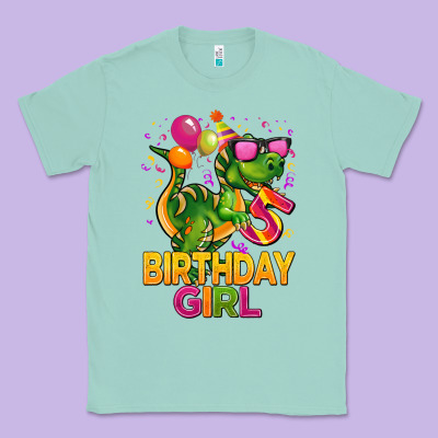 5 Rd Birthday Girl T Rex Pink Classic Tee Designed By Cowgirlartshop
