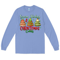 Colony Blue snow flakes and christmas cakes Long Sleeve Tee - FaDigitalArtStudio