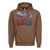Chestnut Red white loaded tea Zipper Hoodie - AdoDesignShop
