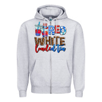 Heather Grey Red white loaded tea Zipper Hoodie - AdoDesignShop