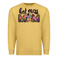 Antique Gold hot mess mom messy bun Premium Sweatshirt - JahusDesignShop