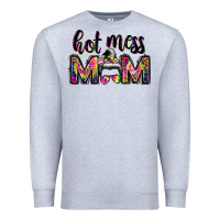 Heather Grey hot mess mom messy bun Premium Sweatshirt - JahusDesignShop