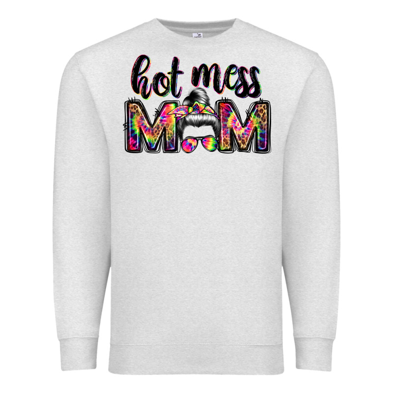 Hot Mess Mom Messy Bun Premium Sweatshirt by JahusDesignShop | Teevron