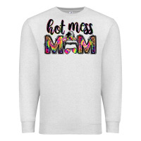 Oatmeal Heather hot mess mom messy bun Premium Sweatshirt - JahusDesignShop