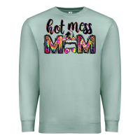 Seafoam hot mess mom messy bun Premium Sweatshirt - JahusDesignShop