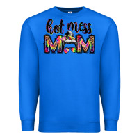 True Royal hot mess mom messy bun Premium Sweatshirt - JahusDesignShop