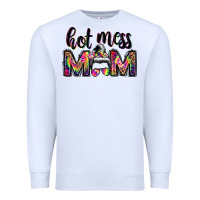 White hot mess mom messy bun Premium Sweatshirt - JahusDesignShop