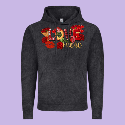 Love More Valentine's Day Vintage Hoodie Designed By Fadigitalartstudio