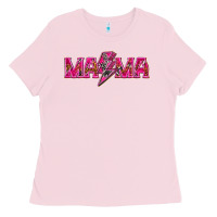 Bubblegum Pink Mama neon lightning bolt mother's day Ladies Tee - HowdyJamesFarm