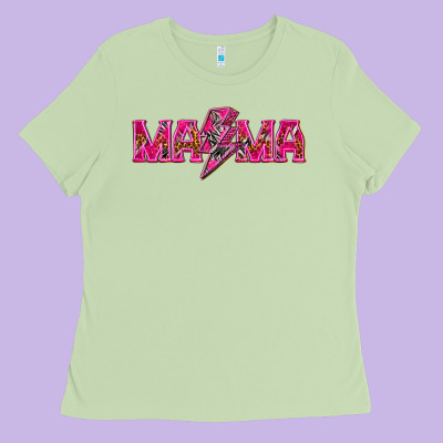 Mama Neon Lightning Bolt Mother's Day Ladies Tee Designed By Howdyjamesfarm