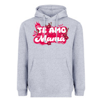 Heather Grey te amo mama Heavyweight Hoodie - JahusDesignShop