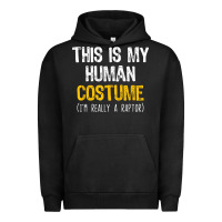 Pigment Black human costume raptor halloween velociraptor lazy easy t shirt Urban Hoodie - baoMotion