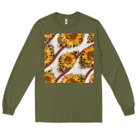 Army Green baseball sunflowers and leopard seamless pattern Long Sleeve Tee - BundleAndBundleShop
