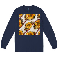 Navy baseball sunflowers and leopard seamless pattern Long Sleeve Tee - BundleAndBundleShop