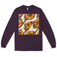 Plum baseball sunflowers and leopard seamless pattern Long Sleeve Tee - BundleAndBundleShop