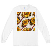 White baseball sunflowers and leopard seamless pattern Long Sleeve Tee - BundleAndBundleShop