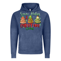 Vintage Denim snow flakes and christmas cakes Vintage Hoodie - FaDigitalArtStudio