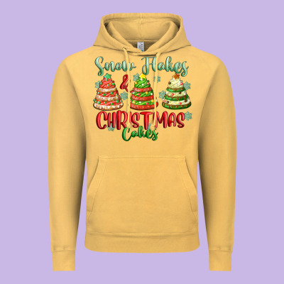 Snow Flakes And Christmas Cakes Vintage Hoodie Designed By Fadigitalartstudio