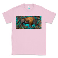 Bubblegum Pink Bison with leopard and turquoise Classic Tee - RanaPortraitStore