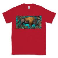 Red Bison with leopard and turquoise Classic Tee - RanaPortraitStore