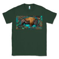 Sports Green Bison with leopard and turquoise Classic Tee - RanaPortraitStore