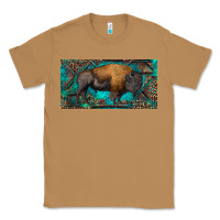 Toasted Coconut Bison with leopard and turquoise Classic Tee - RanaPortraitStore
