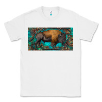 White Bison with leopard and turquoise Classic Tee - RanaPortraitStore