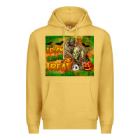 Antique Gold Trick Rawr Treat Premium Hoodie - LillyAllenDesigns