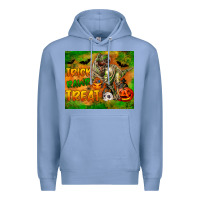 Colony Blue Trick Rawr Treat Premium Hoodie - LillyAllenDesigns