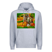 Heather Grey Trick Rawr Treat Premium Hoodie - LillyAllenDesigns