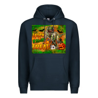 Navy Trick Rawr Treat Premium Hoodie - LillyAllenDesigns