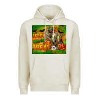 Oatmeal Heather Trick Rawr Treat Premium Hoodie - LillyAllenDesigns