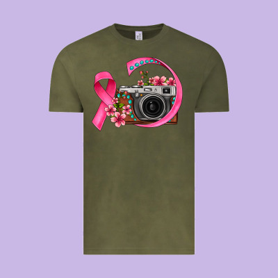 Floral Cancer Ribbon Vintage Camera Vintage Tee Designed By Fadigitalartstudio