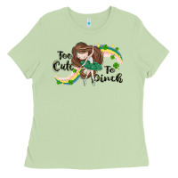 Matcha St. Patrick' Too cute to pinch Ladies Tee - CowGirlArtShop